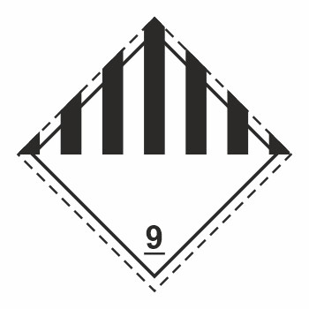 Знак перевозки опасных грузов «Класс 9. Прочие опасные вещества и изделия» (светоотражающий металл, 250х250 мм)